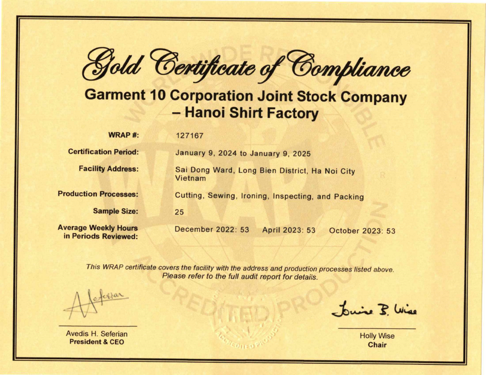 Wrap certificate