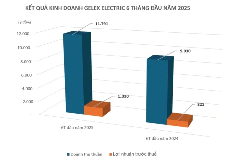 GELEX Electric lãi 1.330 tỷ đồng sau 6 tháng, mảng kinh doanh lõi gấp 2.5 lần cùng kỳ