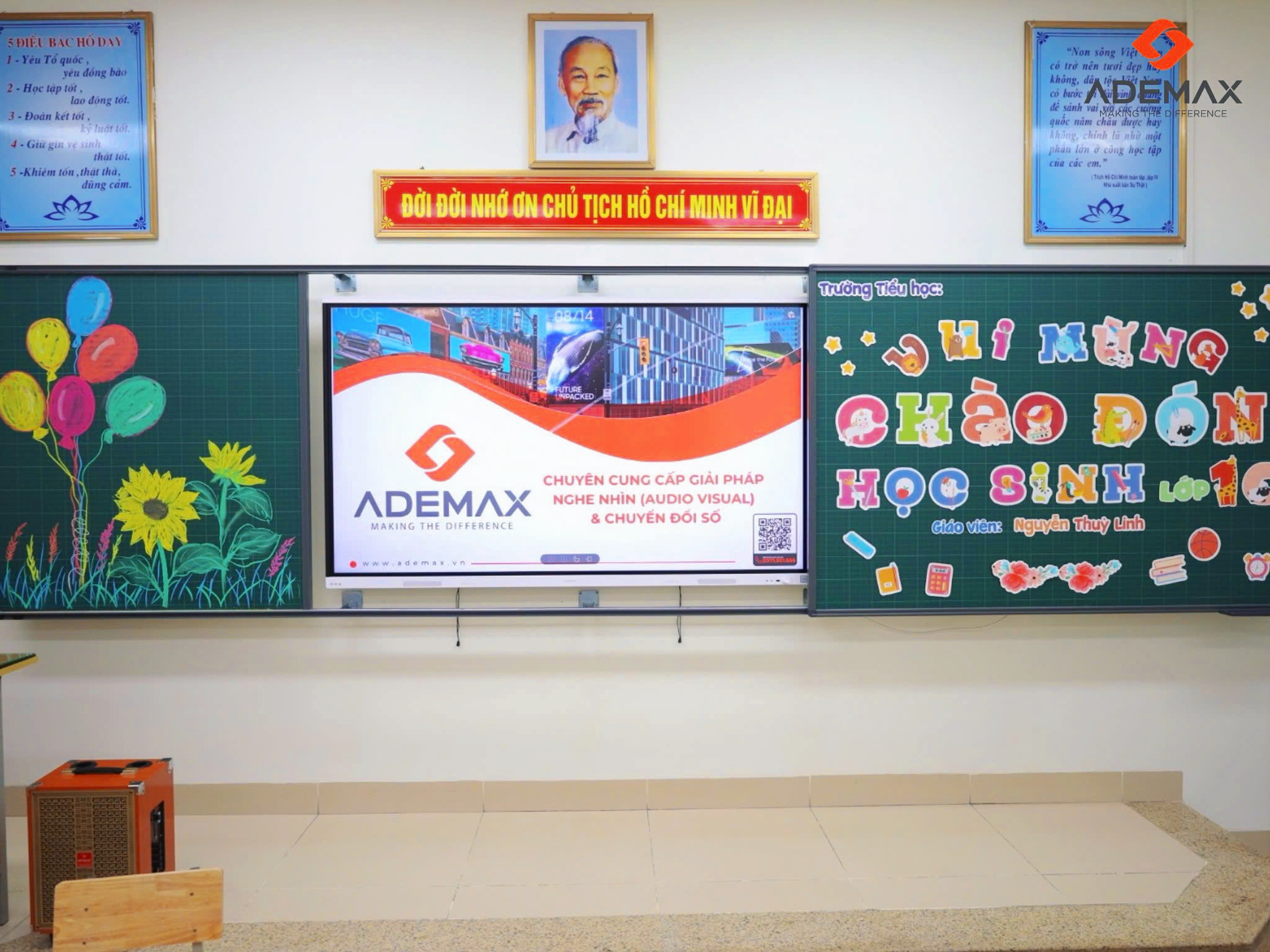 Giải pháp màn hình Huawei do Ademax triển khai cho trường tiểu học.