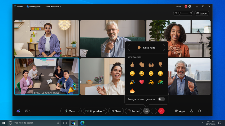 Webex bổ sung emoji reactions giúp tăng tương tác trong cuộc họp